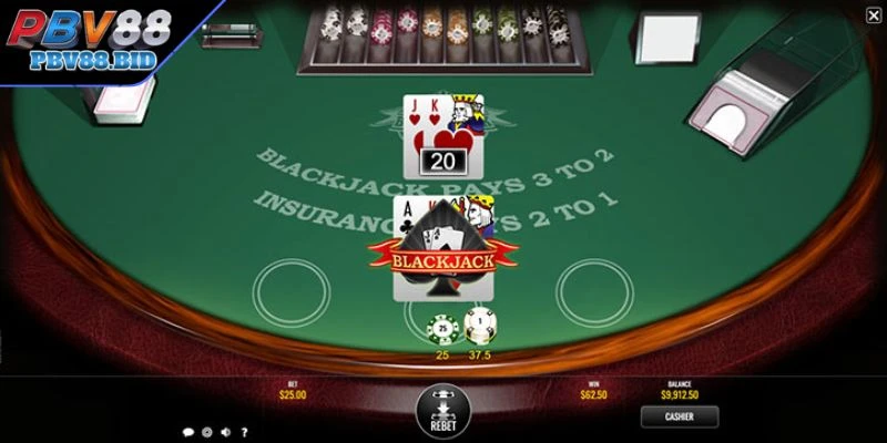 Thử sức cùng tựa game bài Blackjack tại Casino PBV88